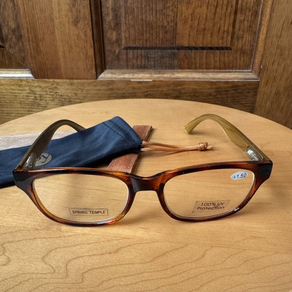NWOT Joy Mangano #1 Tortoiseshell Framed +1.50 Reading Glasses - Picture 2 of 7